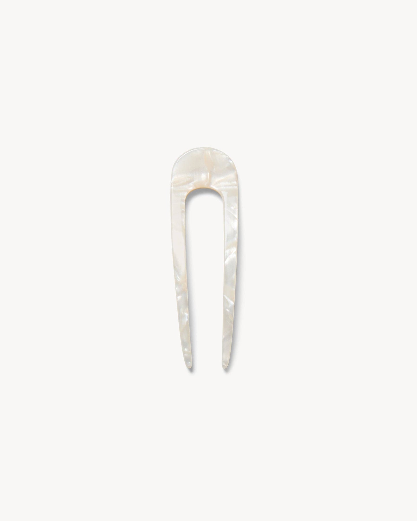 Mini French Hair Pin in White Shell Hair Accessories MACHETE