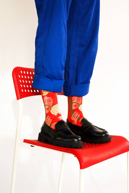 Socks Visages Red Bonne Maison