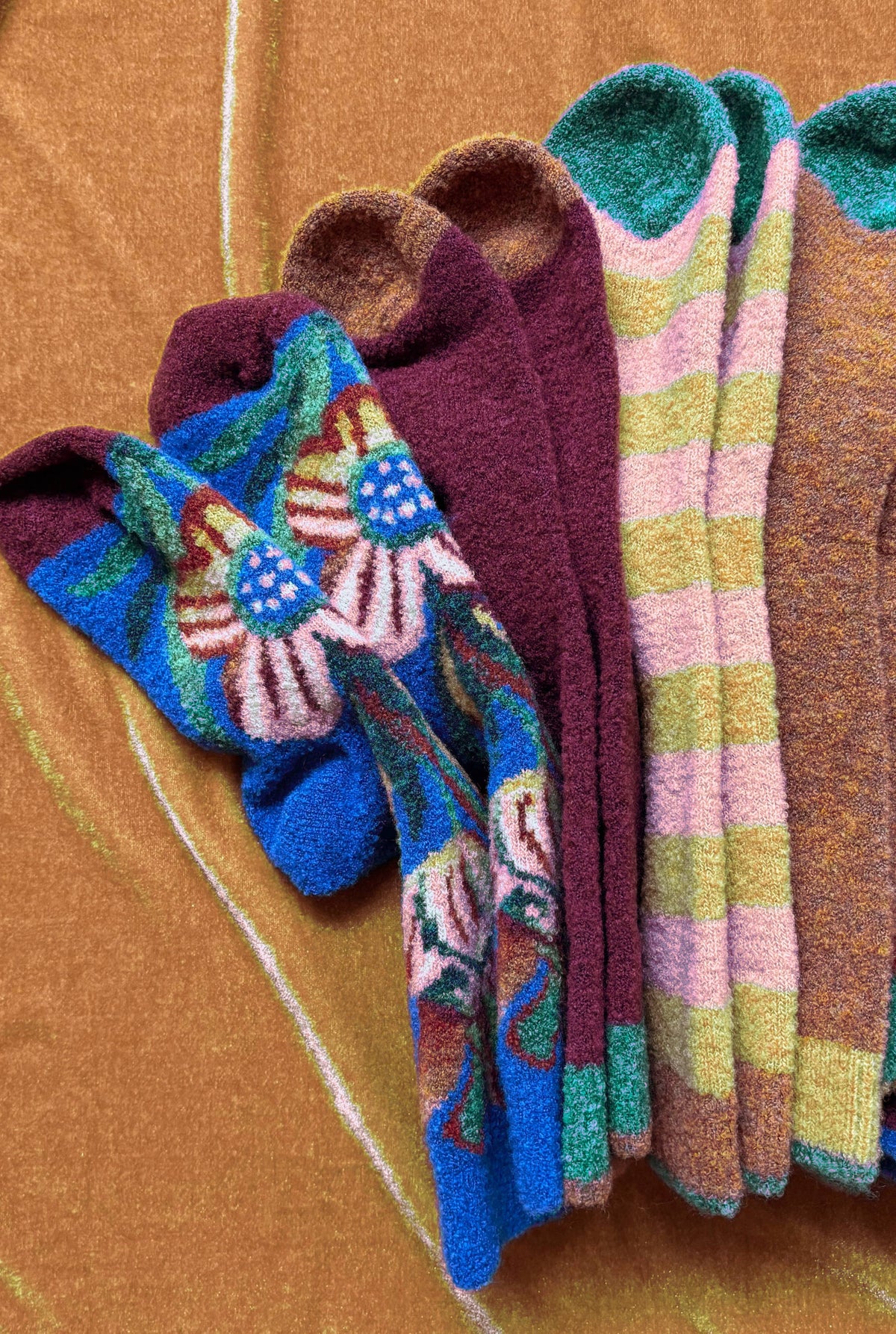 Mousse Rust Striped Socks Socks Bonne Maison