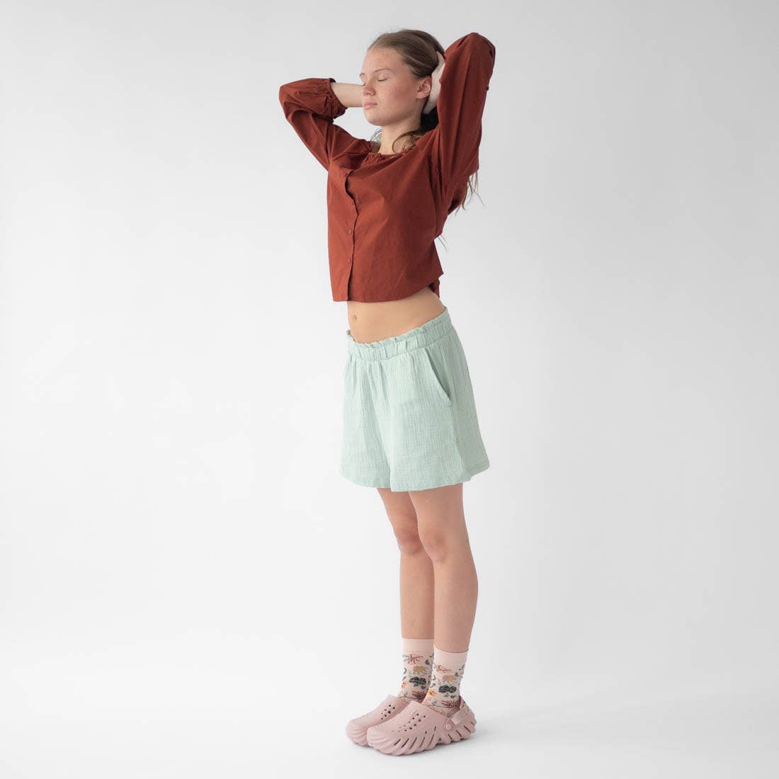 Indian Pink Button Sock Bonne Maison