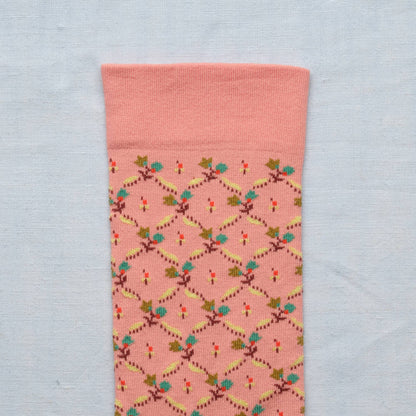 Socks Trellis Fleuri Pink Poudre Bonne Maison