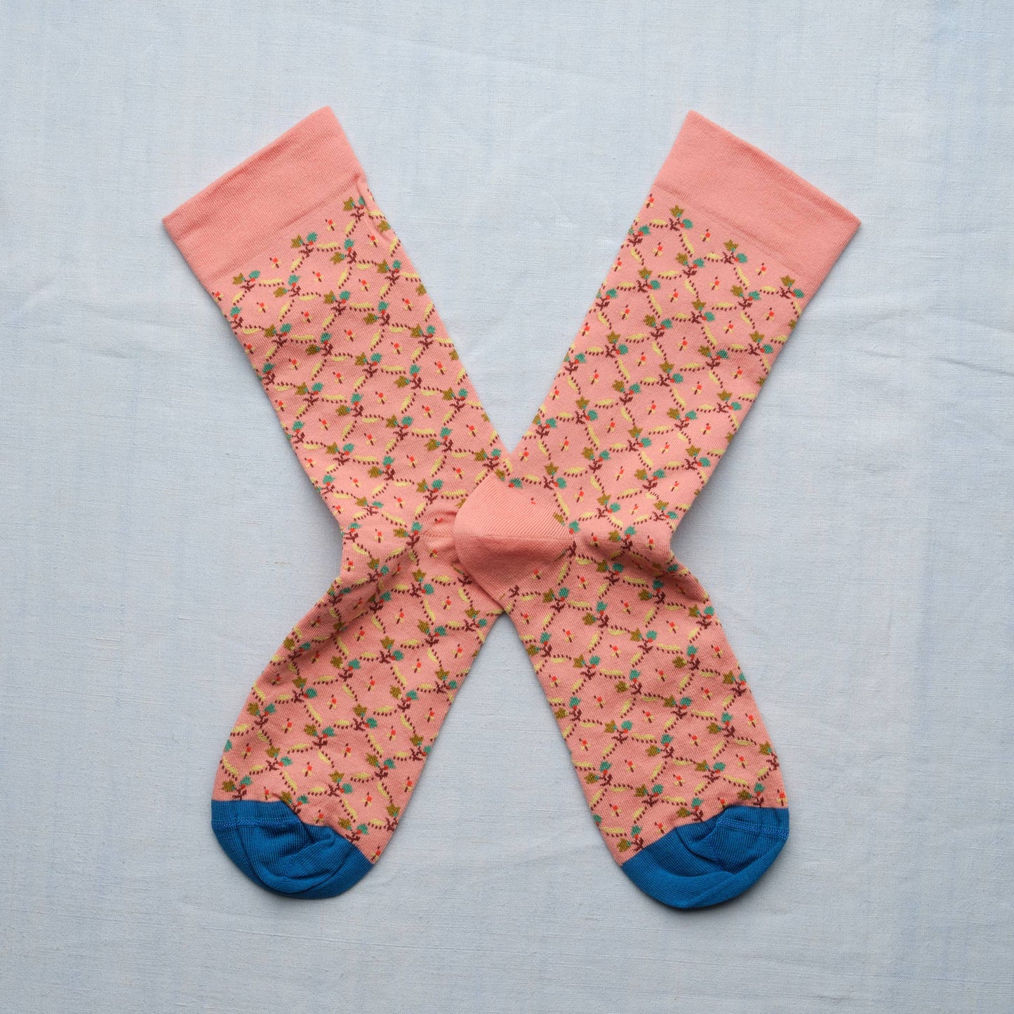 Socks Trellis Fleuri Pink Poudre Bonne Maison 36/38