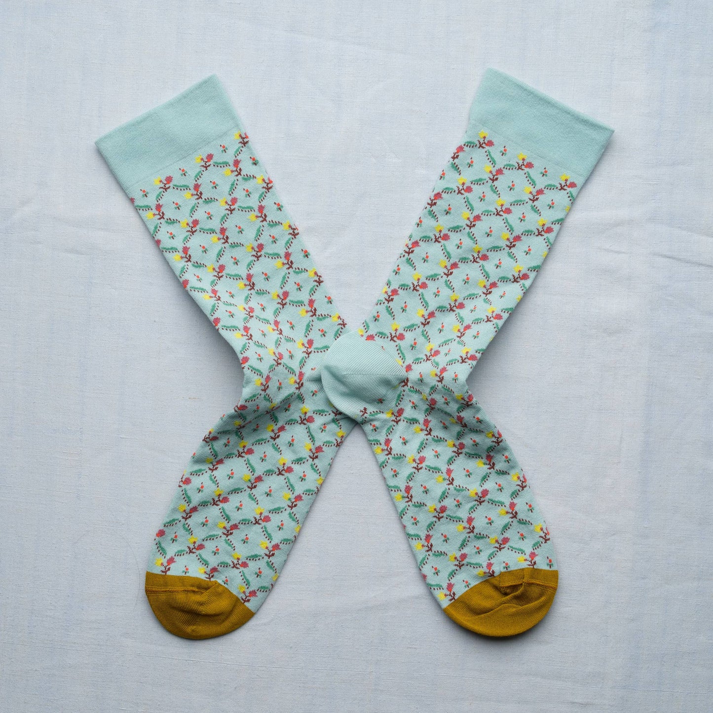 Socks Trellis Fleuri Aqua Bonne Maison 36/38