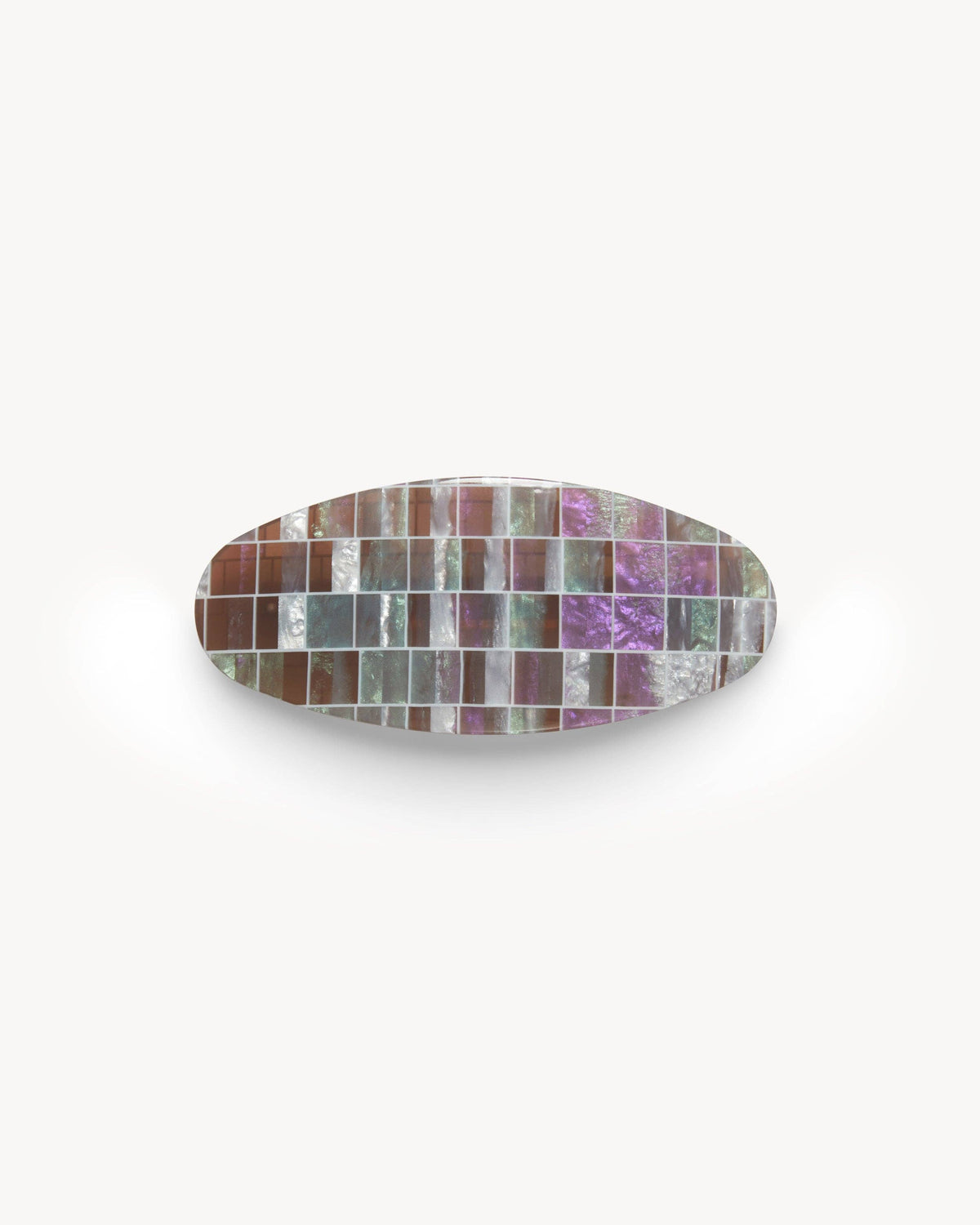 Jumbo Oval Barrette in Brown Shell Checker MACHETE