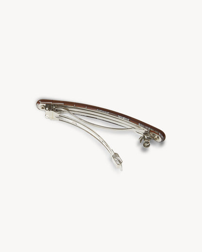 Slim Paris Barrette in Brown Shell Checker MACHETE