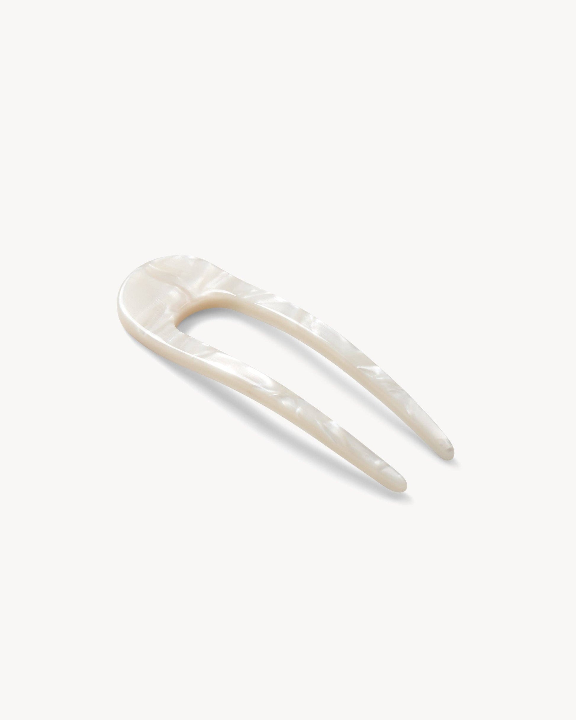 Mini French Hair Pin in White Shell Hair Accessories MACHETE