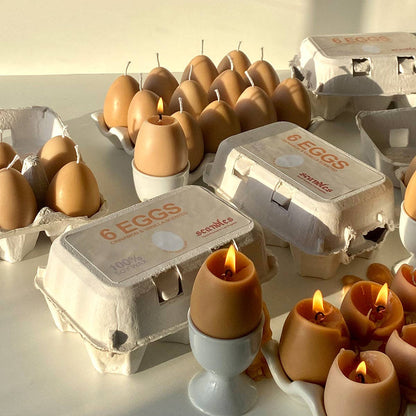 Egg Candles - 6 Pack Box Candles Scandles