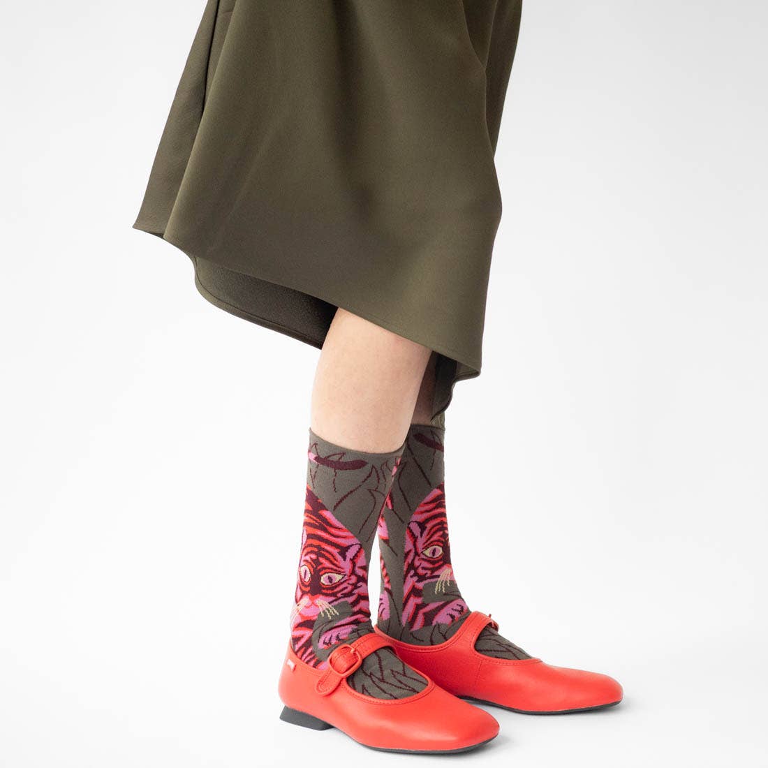 Khaki Tiger Sock Bonne Maison