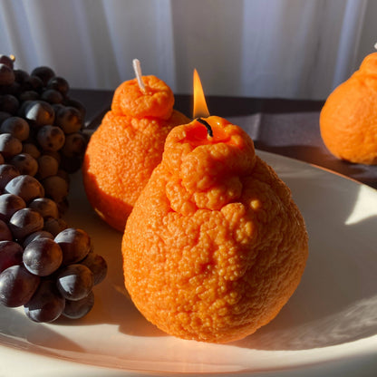 Large Dekopon Orange Candle Candles Scandles Sumo Orange Candle Orange Citrus