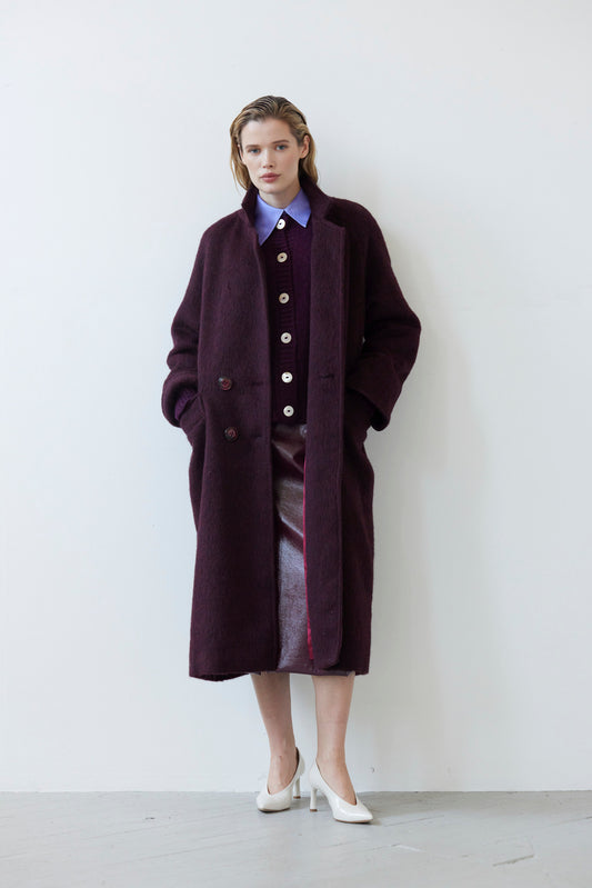 Agnes Coat in Double Faced Wool -Pinot Wine Coats CHRISTINE ALCALAY Pinot Wine XS/S