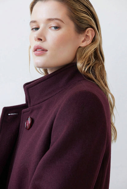 Agnes Coat in Double Faced Wool -Pinot Wine Coats CHRISTINE ALCALAY