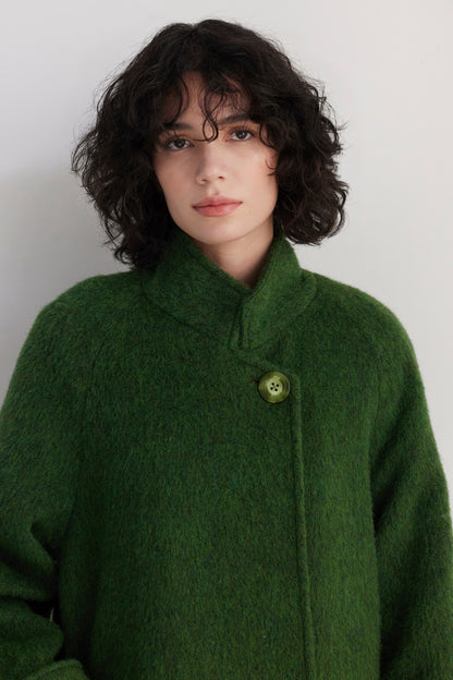 SAMPLE FW26 - Agnes Coat in Brushed Alpaca Wool - Woodland Green Samples CHRISTINE ALCALAY Woodland Green XS/S