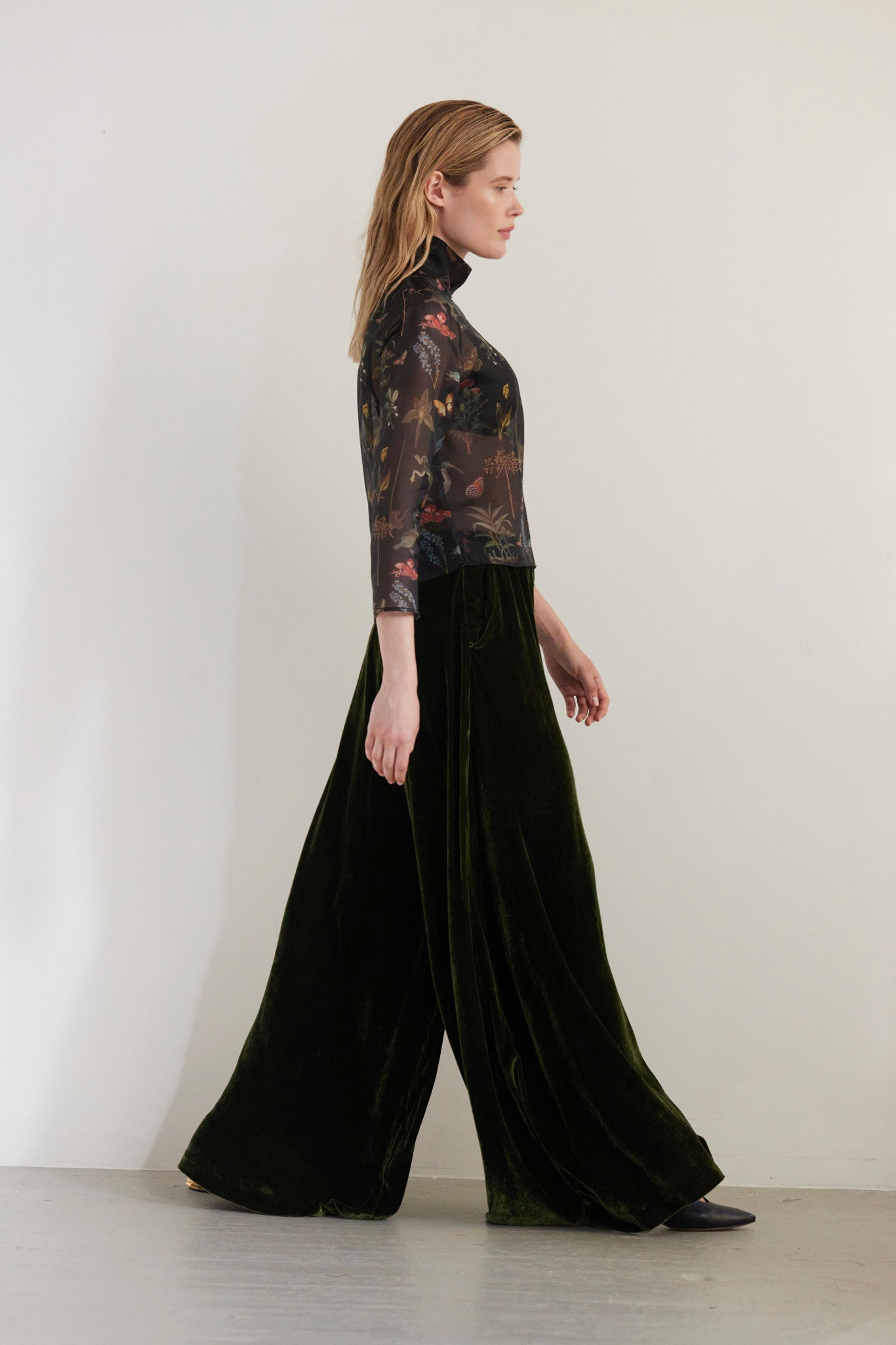 Angela Palazzo Pant in Silk Velvet Pants CHRISTINE ALCALAY