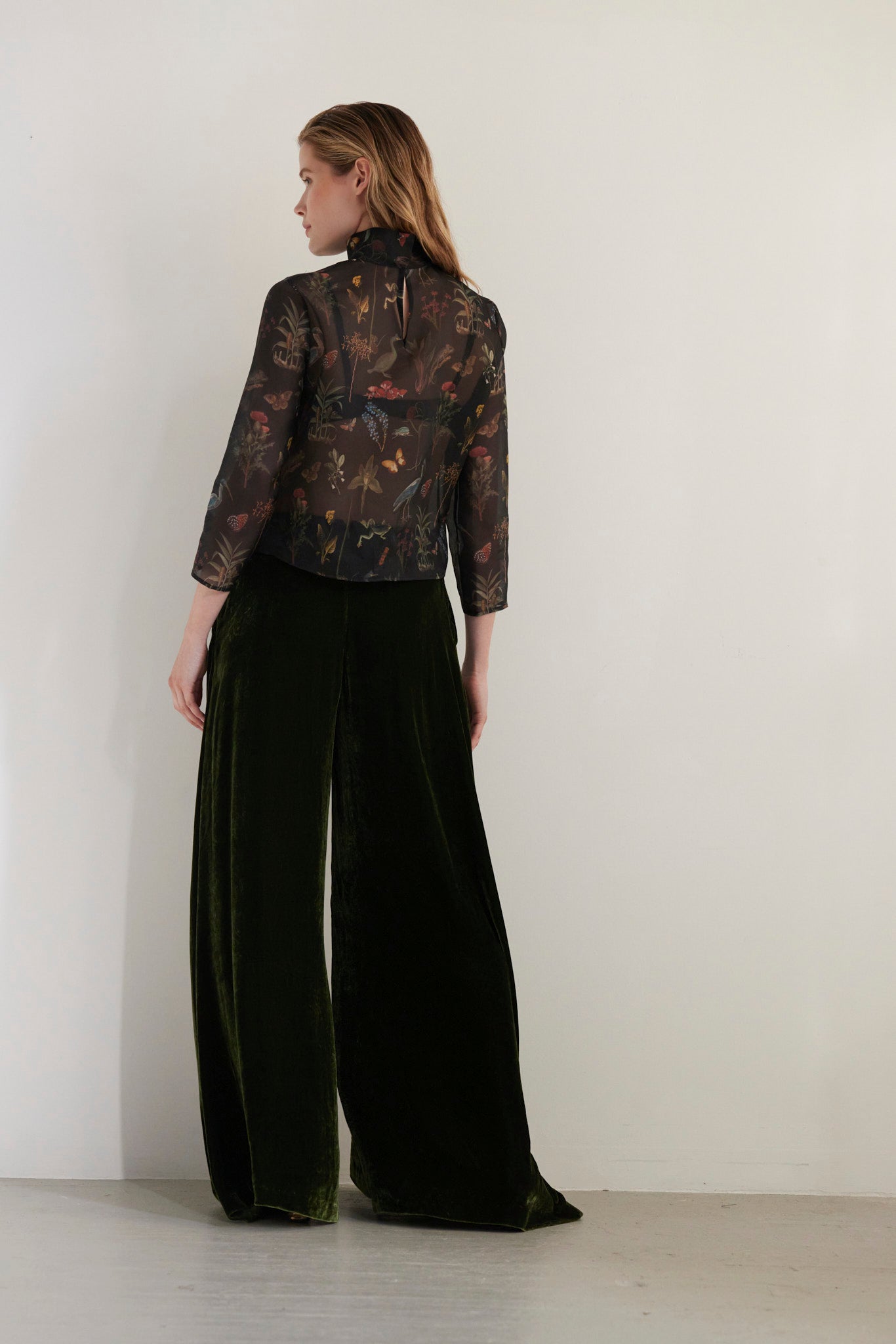 Angela Palazzo Pant in Silk Velvet Pants CHRISTINE ALCALAY