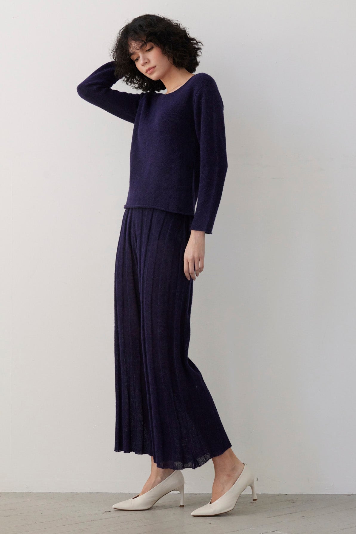 SAMPLE FW26 - Sandra Ribbed Alpaca Knit Pant - Ink Samples CHRISTINE ALCALAY