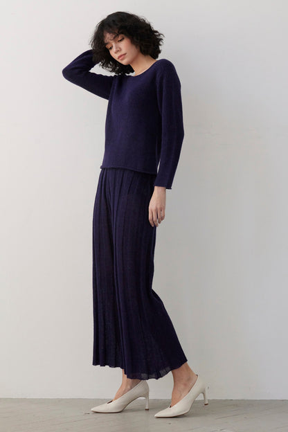 SAMPLE FW26 - Sandra Ribbed Alpaca Knit Pant - Ink Samples CHRISTINE ALCALAY