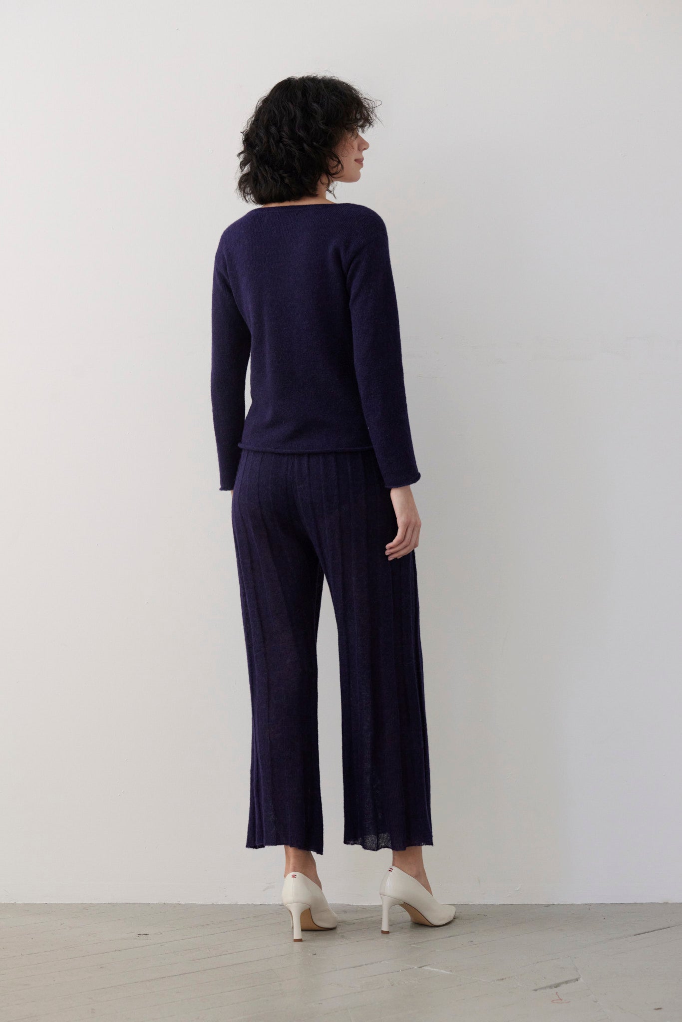 SAMPLE FW26 - Anna Tee Sweater in Baby Alpaca - Blue Ink Samples CHRISTINE ALCALAY