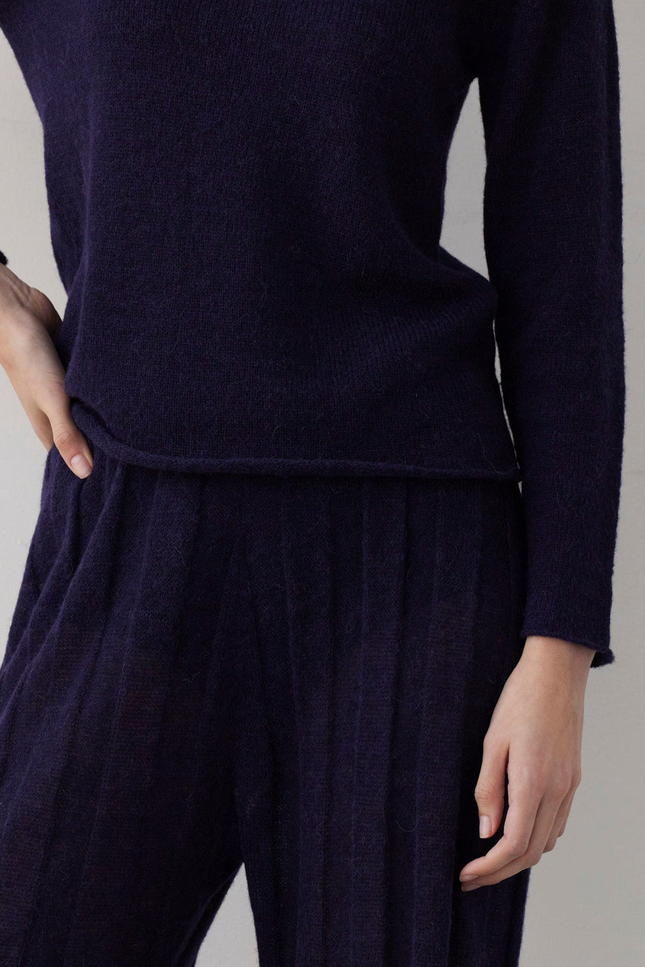SAMPLE FW26 - Anna Tee Sweater in Baby Alpaca - Blue Ink Samples CHRISTINE ALCALAY