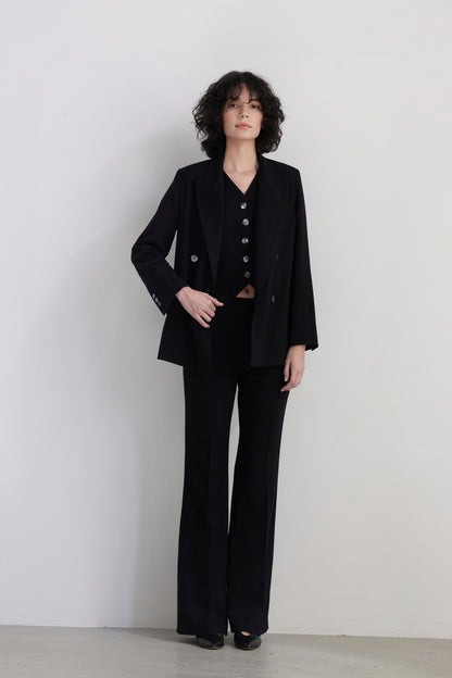 SAMPLE FW26 - Annie Vest in Wool - Black Samples CHRISTINE ALCALAY