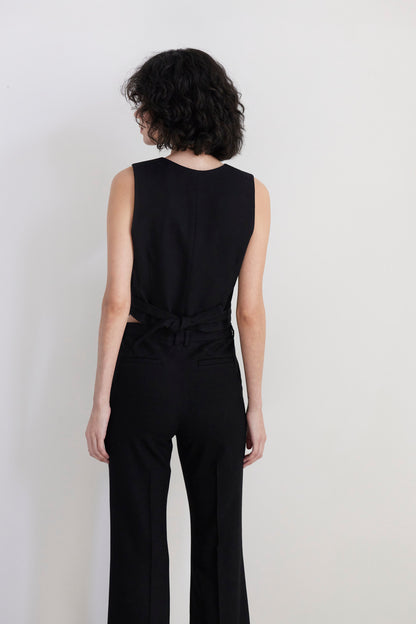 SAMPLE FW26 - Annie Vest in Wool - Black Samples CHRISTINE ALCALAY