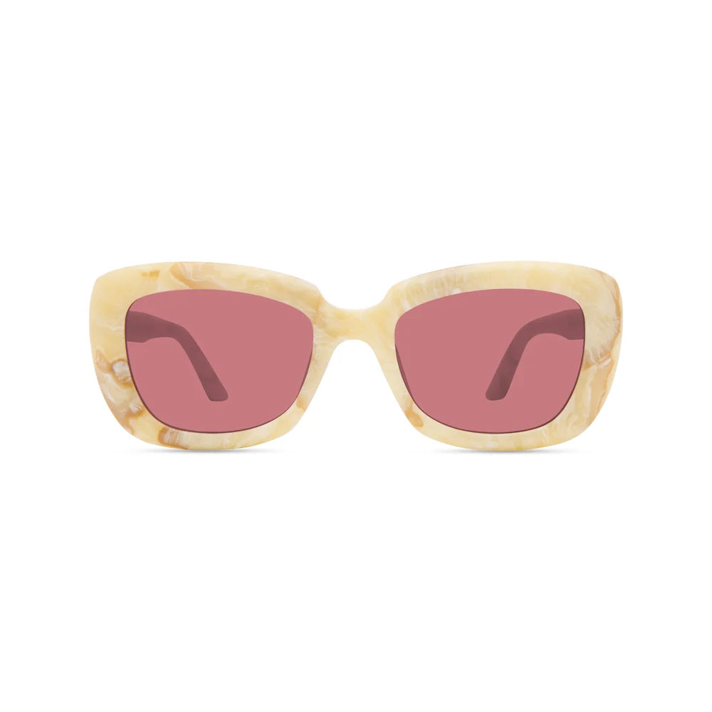 Broadway Sunglasses in Ivory Marble