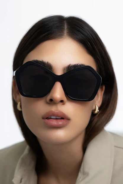 Barbra 55 Sunglasses Black/Grey Flat