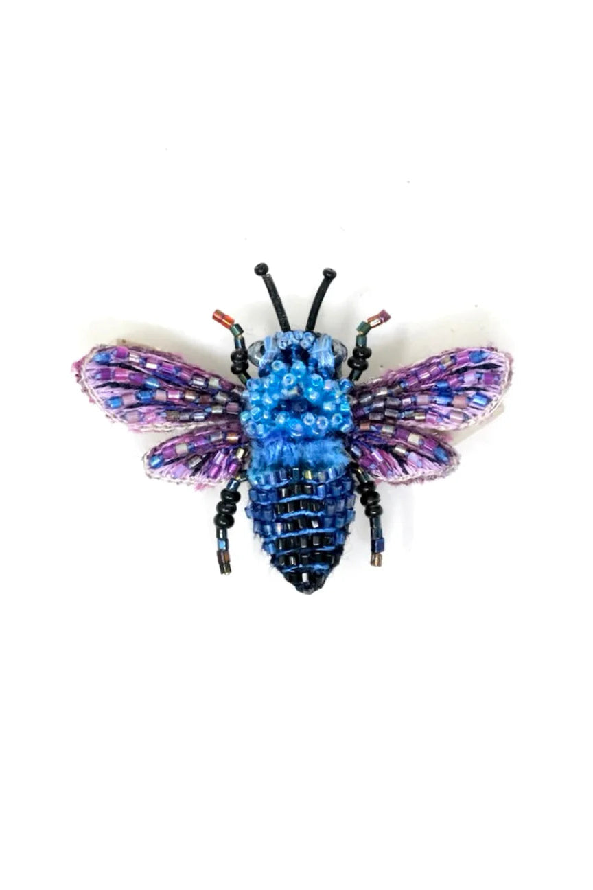 Blue Bumble Bee Brooch Accessories Trovelore