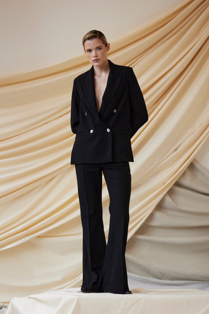 SAMPLE FW26 - Sandy Flared Leg Trouser in Wool - Black Samples CHRISTINE ALCALAY
