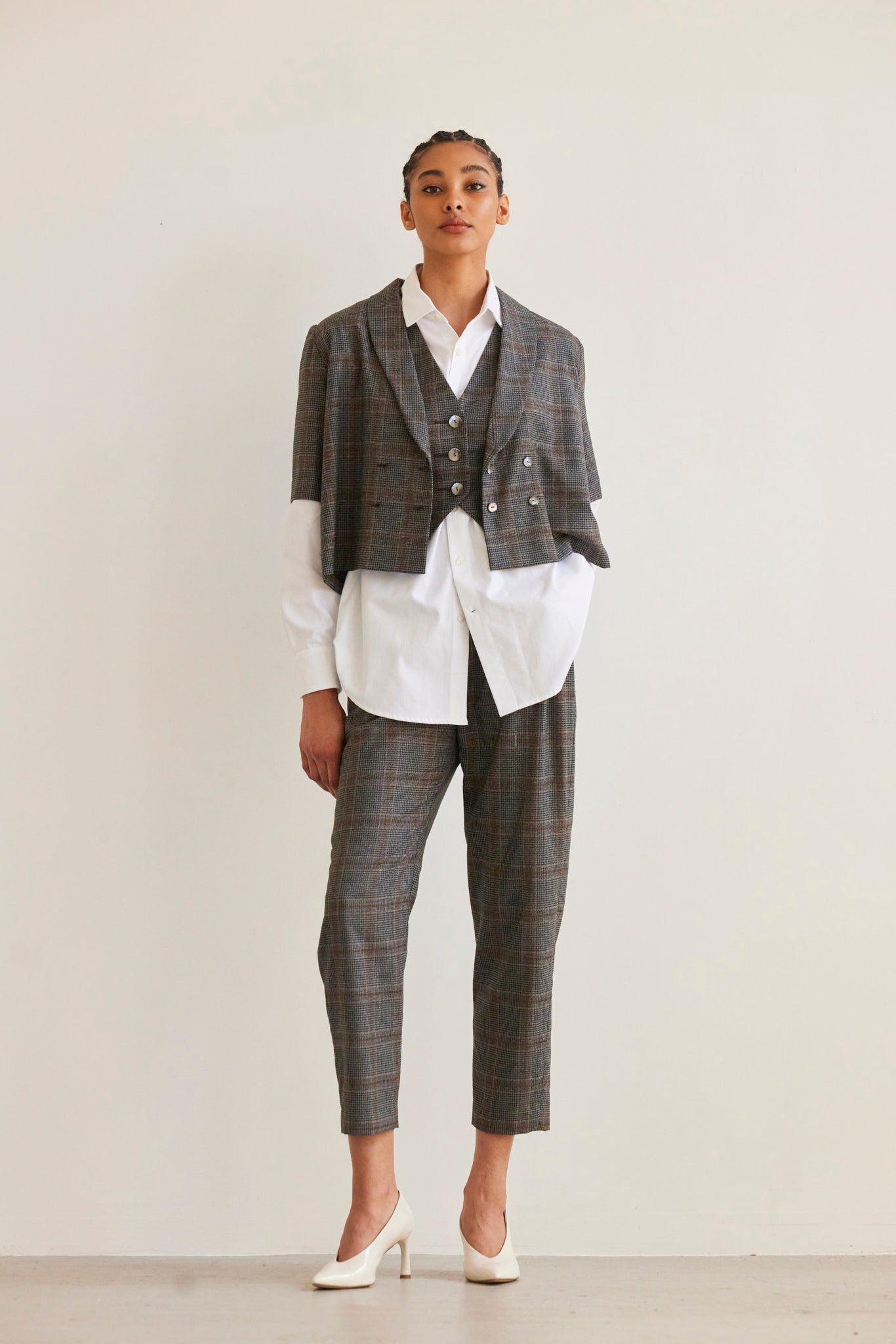 SAMPLE FW26 - Matilde Top in Wool - Autumn Plaid Samples CHRISTINE ALCALAY