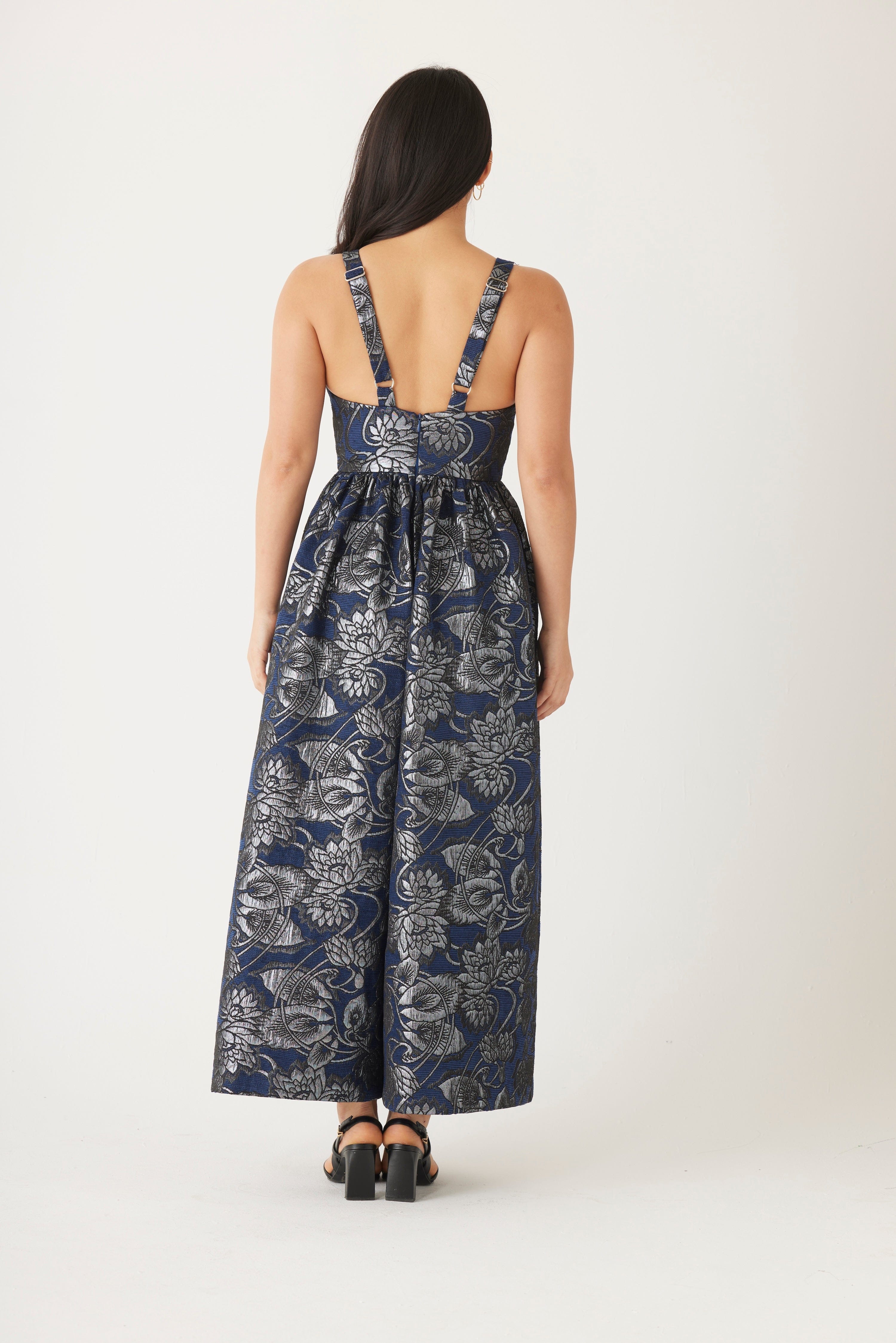 Quynh Jumpsuit in Brocade – CHRISTINE ALCALAY