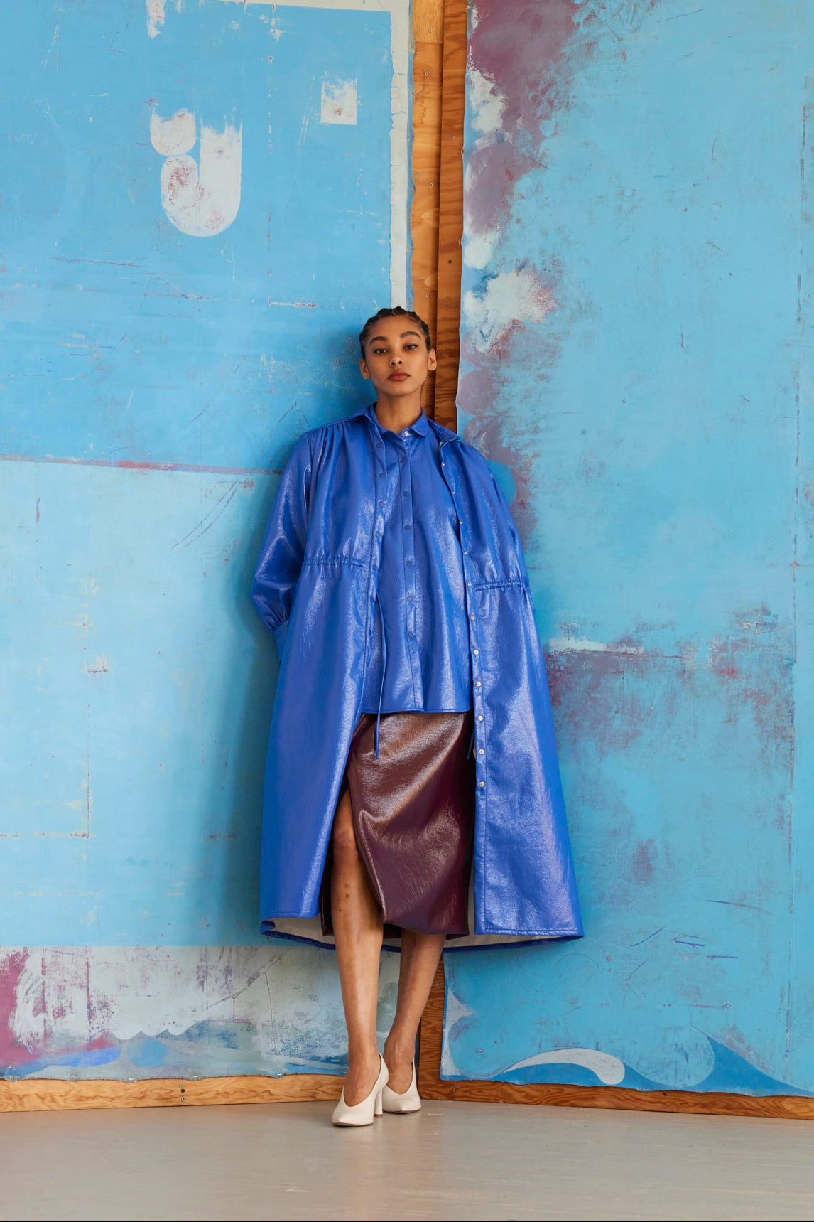 Georgia Dress in Gloss Pleatherette Dresses CHRISTINE ALCALAY