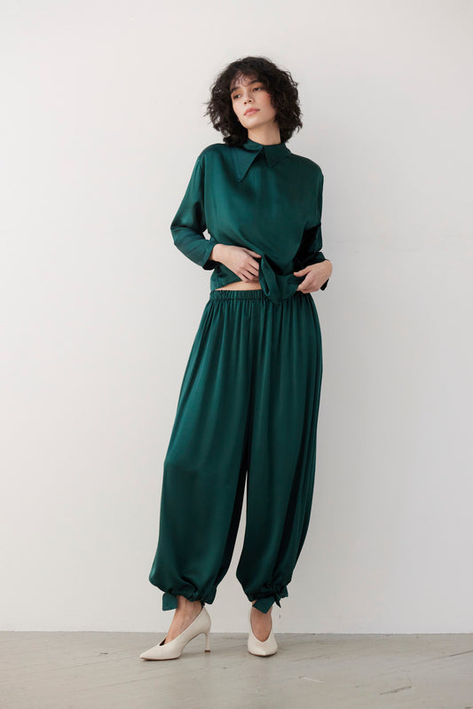 Gertrude Pant in Silk Charmeuse Pants CHRISTINE ALCALAY