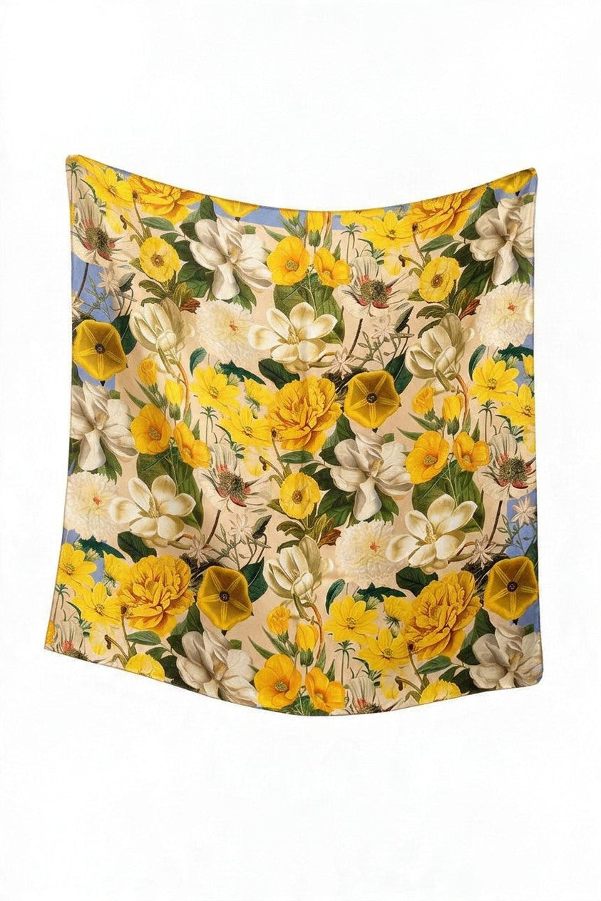 Silk Foulard: Magnolia Print Silk Scarf CHRISTINE ALCALAY