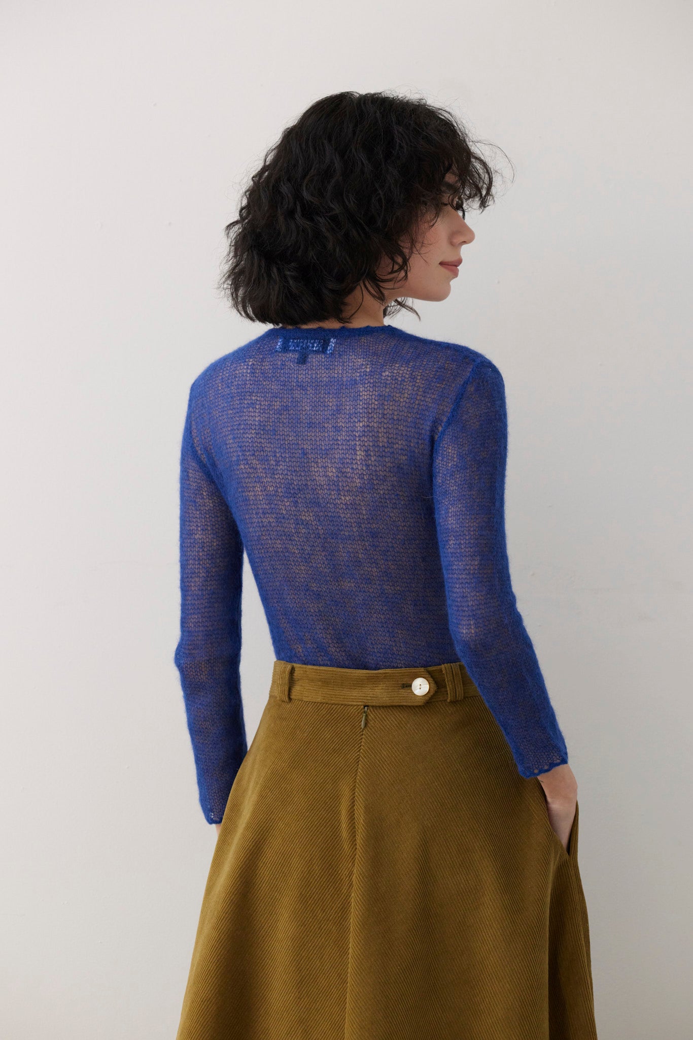 SAMPLE FW26 - Gwen Mitered Bias Skirt in Corduroy - Fern Green Samples CHRISTINE ALCALAY