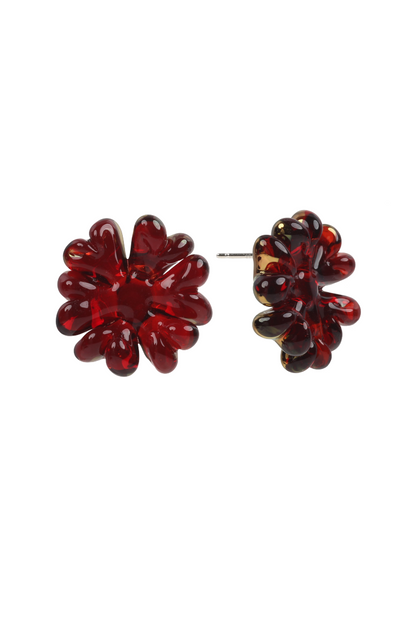 22k Gold Fumed Coral Earrings - Pomegranate Jewelry KEANE