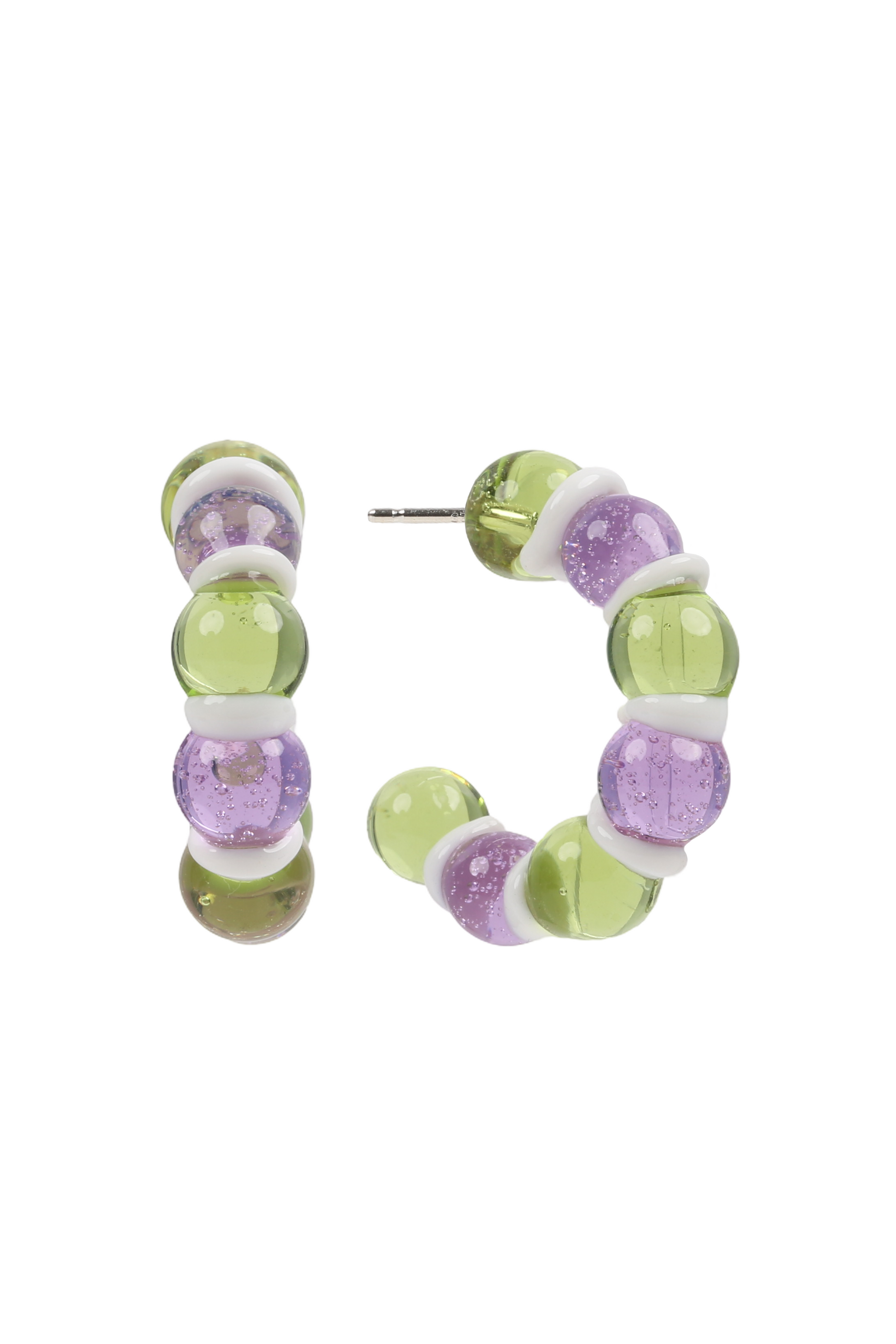 Two Tone Pebble Hoops - Absinthe Jewelry KEANE