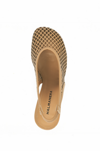 Adele Lasercut Heels in Tan Shoes Halmanera