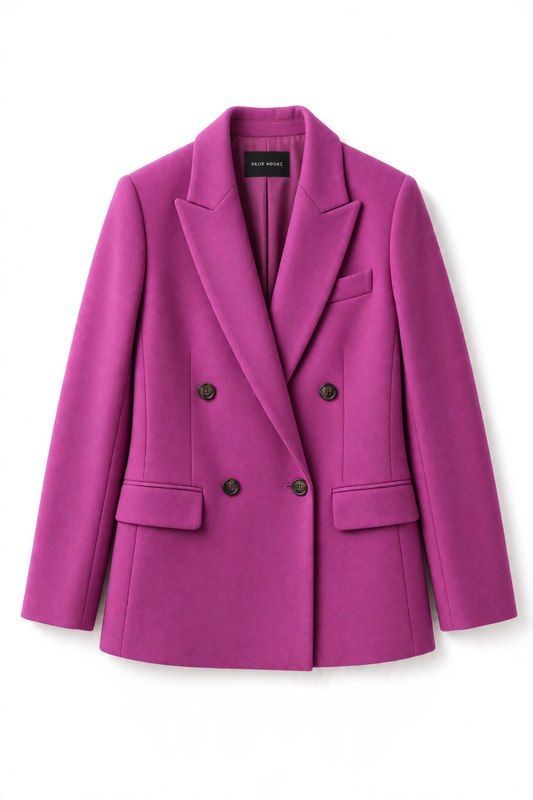 Charlie Double Breasted Coat in Wool - Orchid Jackets CHRISTINE ALCALAY