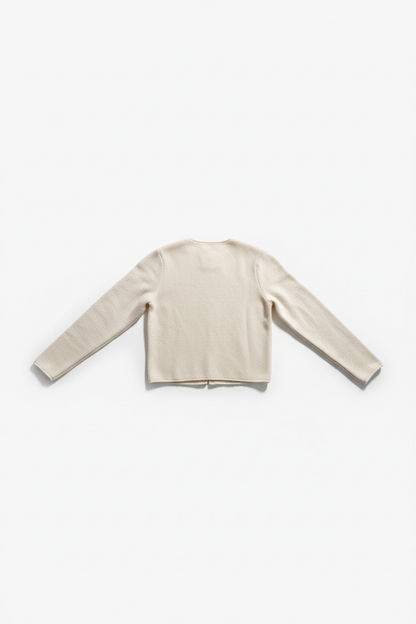 Lolita Cardigan in Cream Pima Cotton Tops CHRISTINE ALCALAY