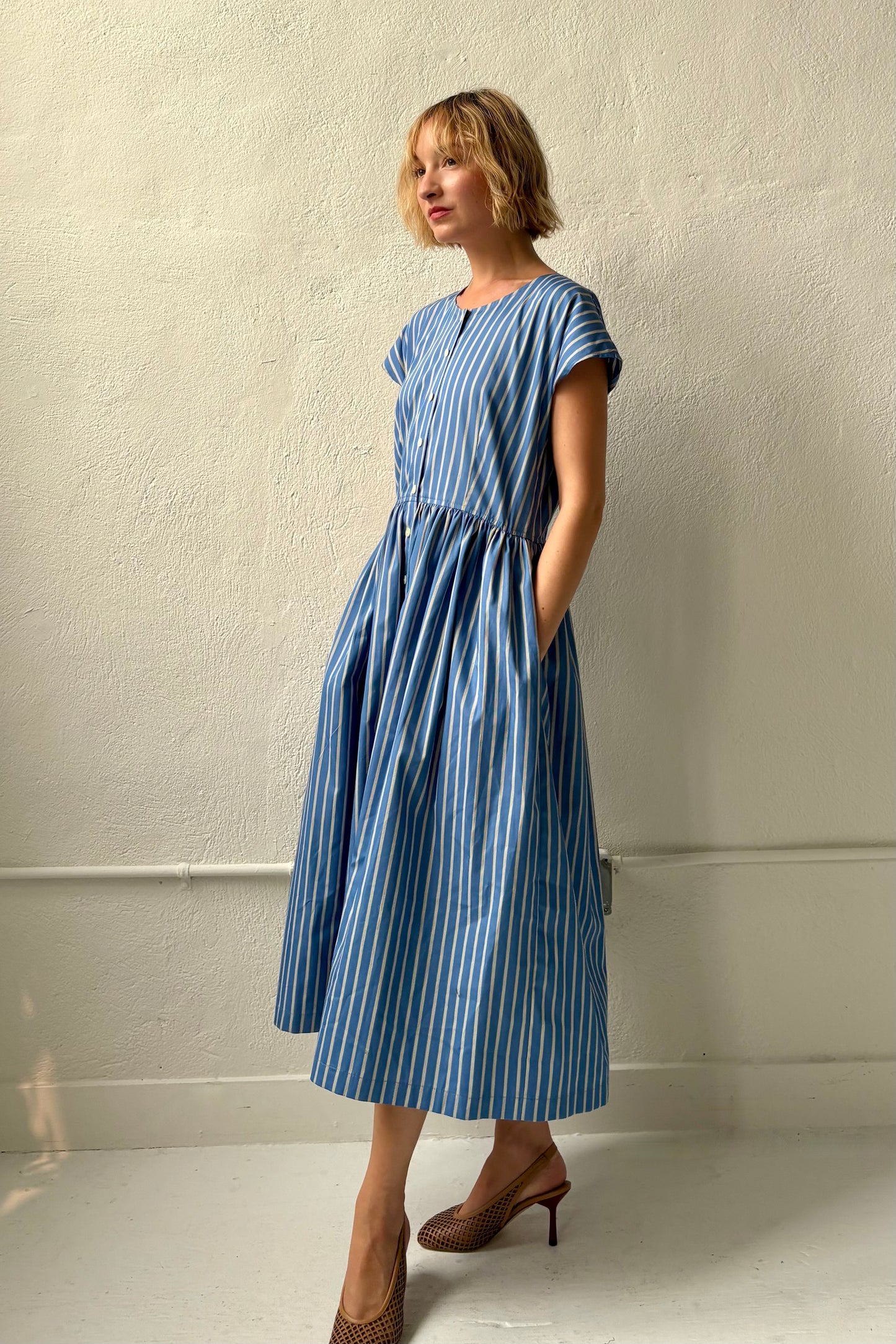 Hannah Dolman Sleeve Dress in Cotton