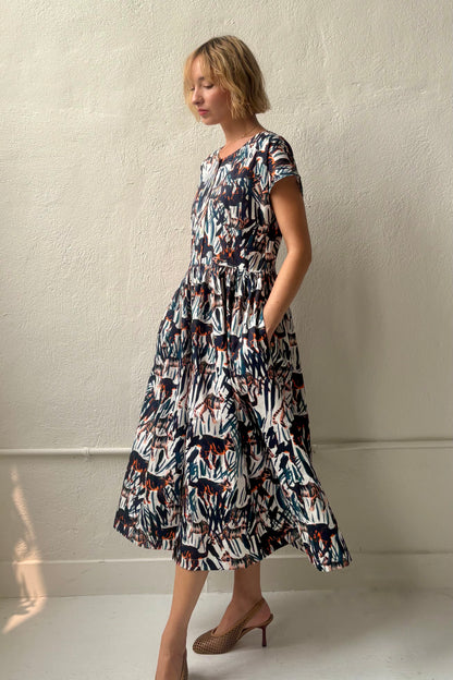 Hannah Dolman Sleeve Dress in Cotton