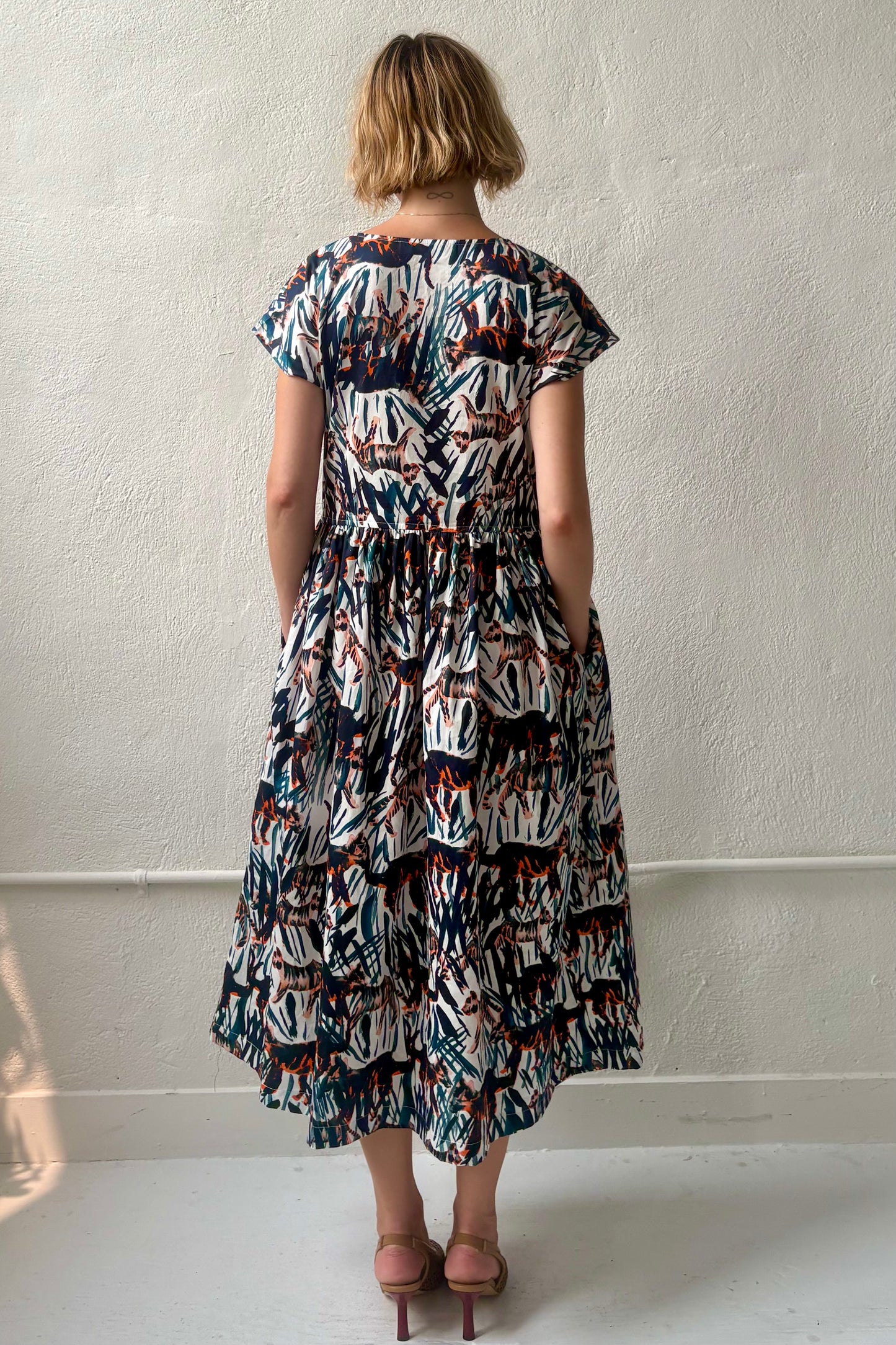 Hannah Dolman Sleeve Dress in Cotton
