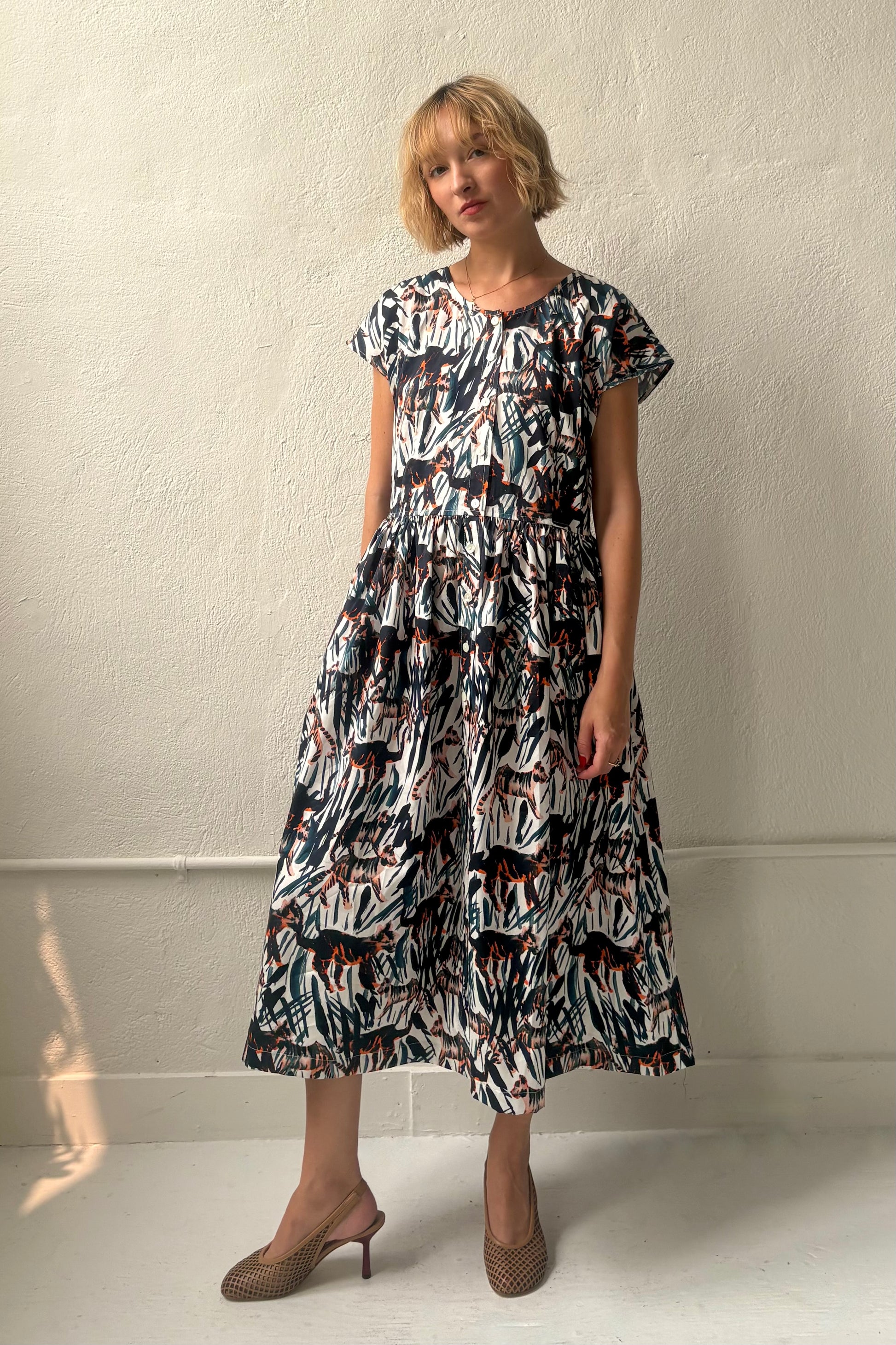 Hannah Dolman Sleeve Dress in Cotton