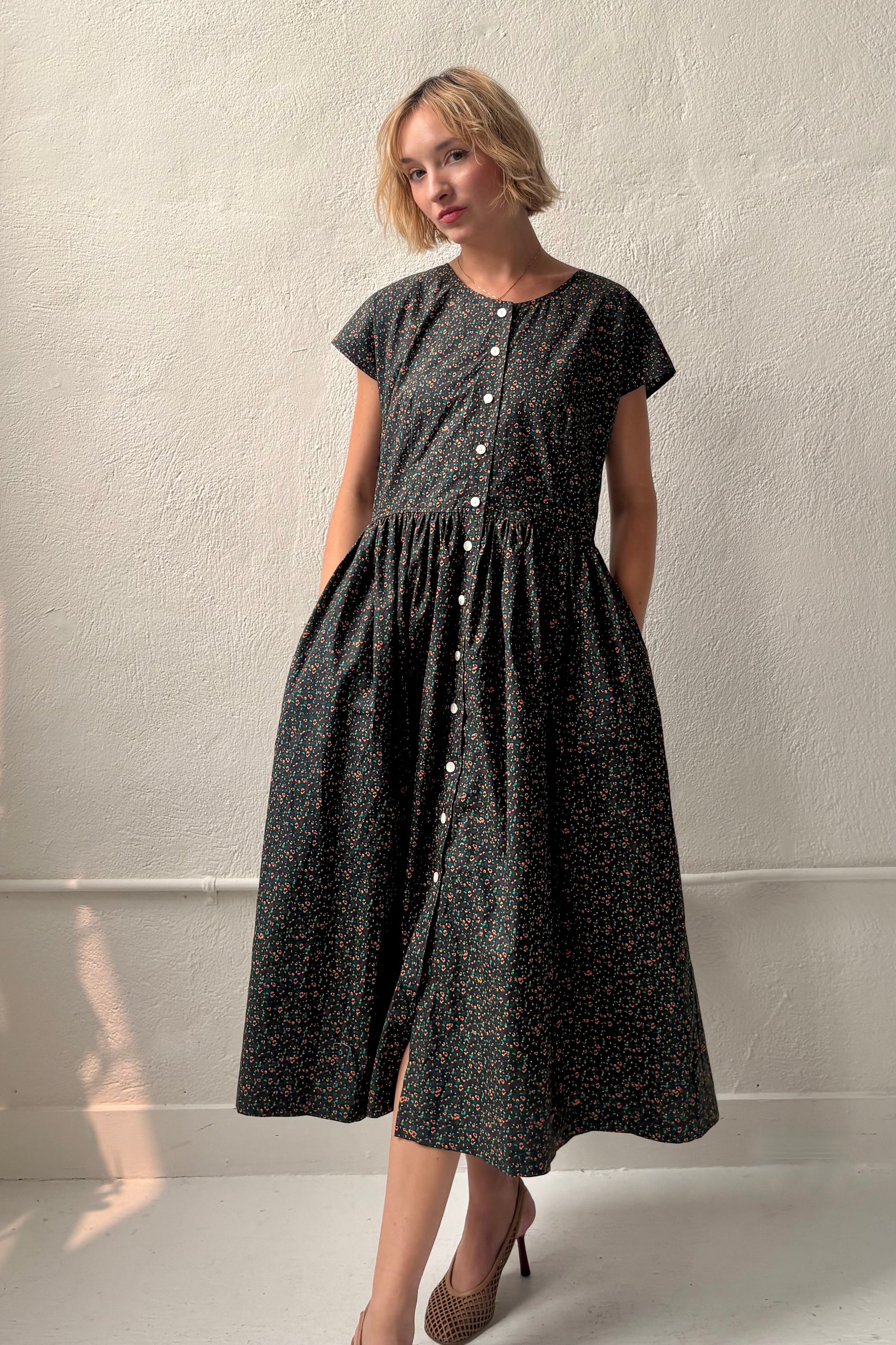 Hannah Dolman Sleeve Dress in Cotton