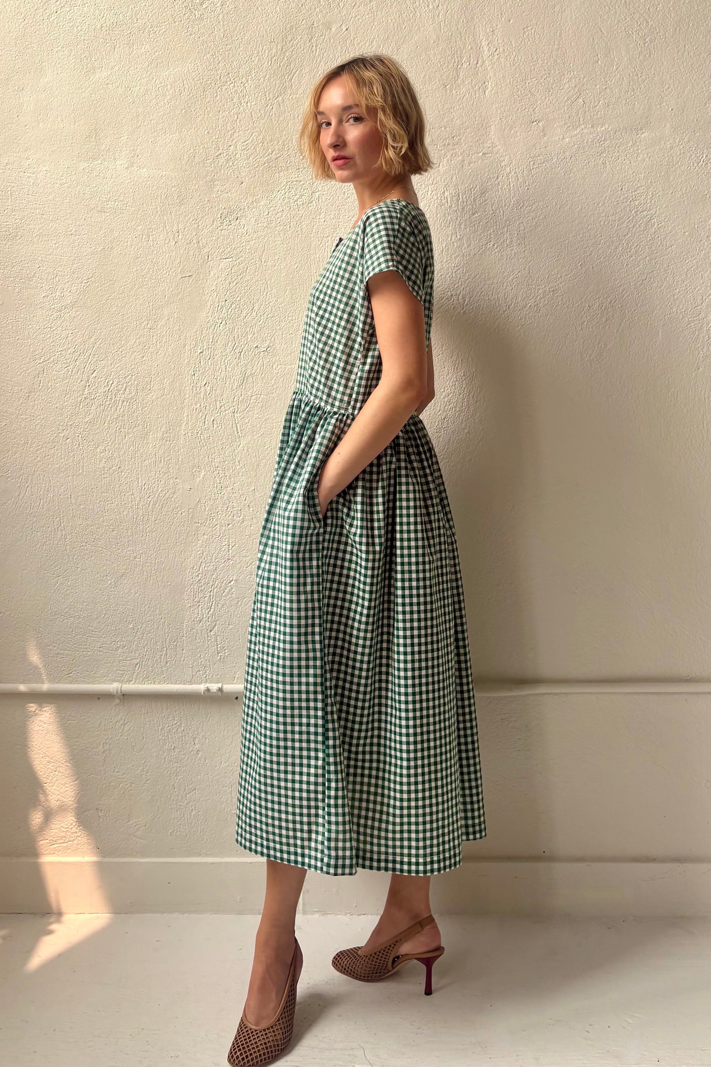 Hannah Dolman Sleeve Dress in Cotton