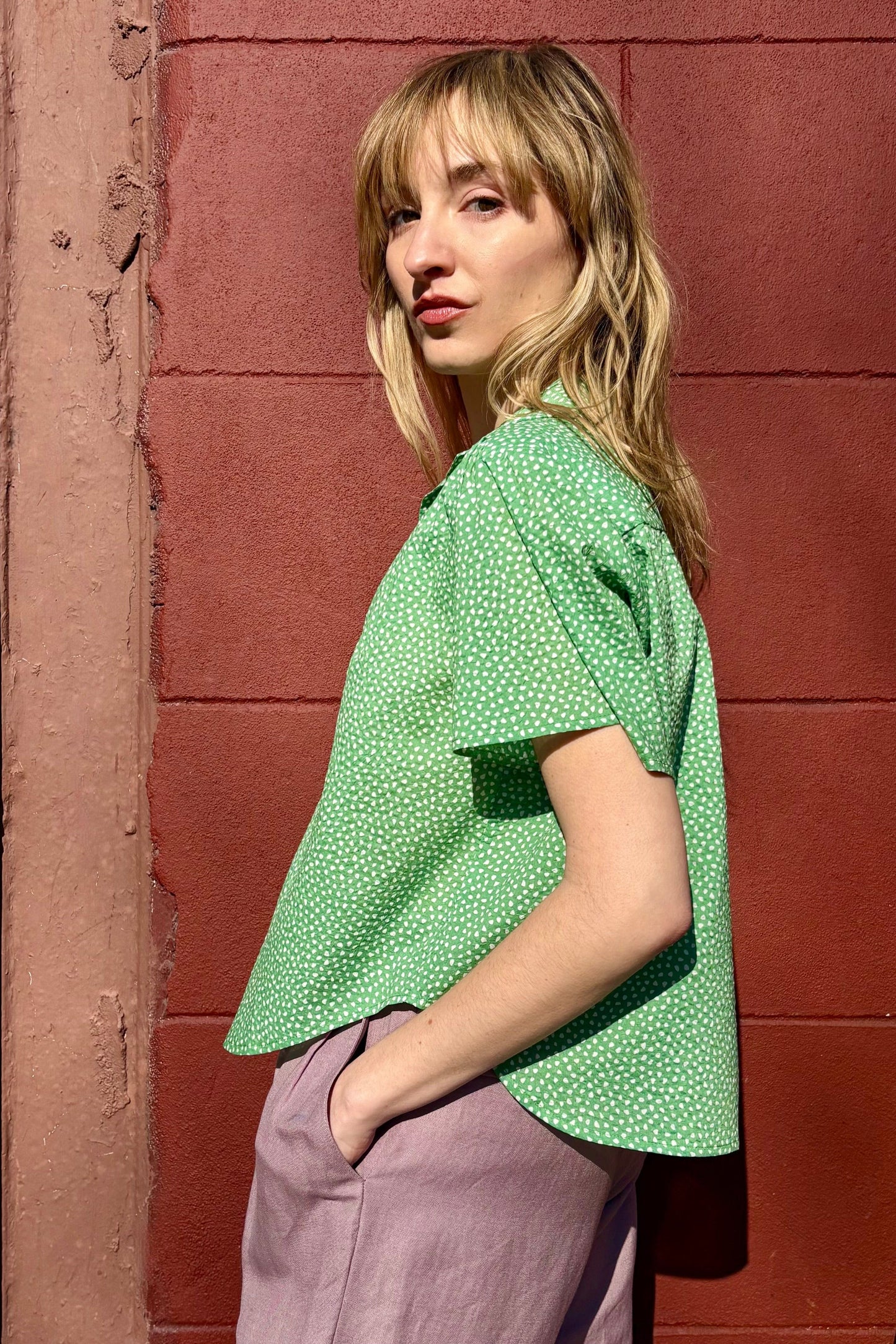 Georgina Blouse in Cotton Pebble Print