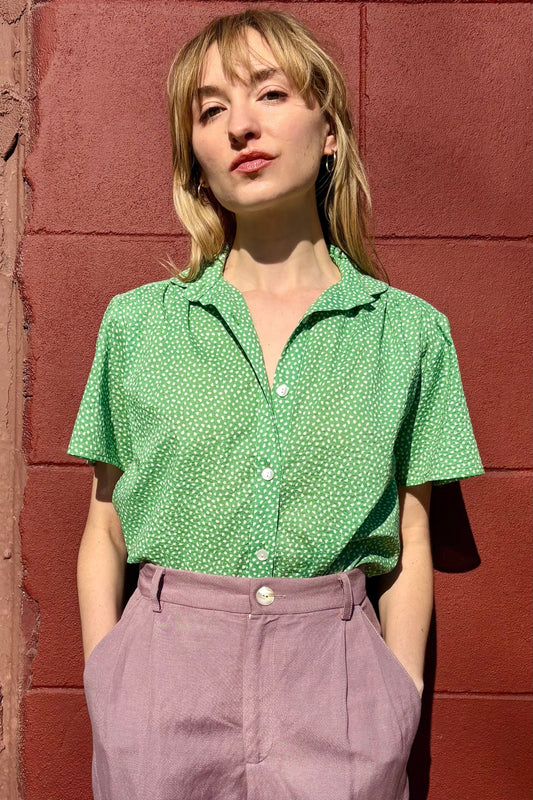 Georgina Blouse in Cotton Pebble Print