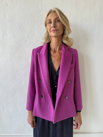 Charlie Double Breasted Coat in Wool - Orchid Jackets CHRISTINE ALCALAY