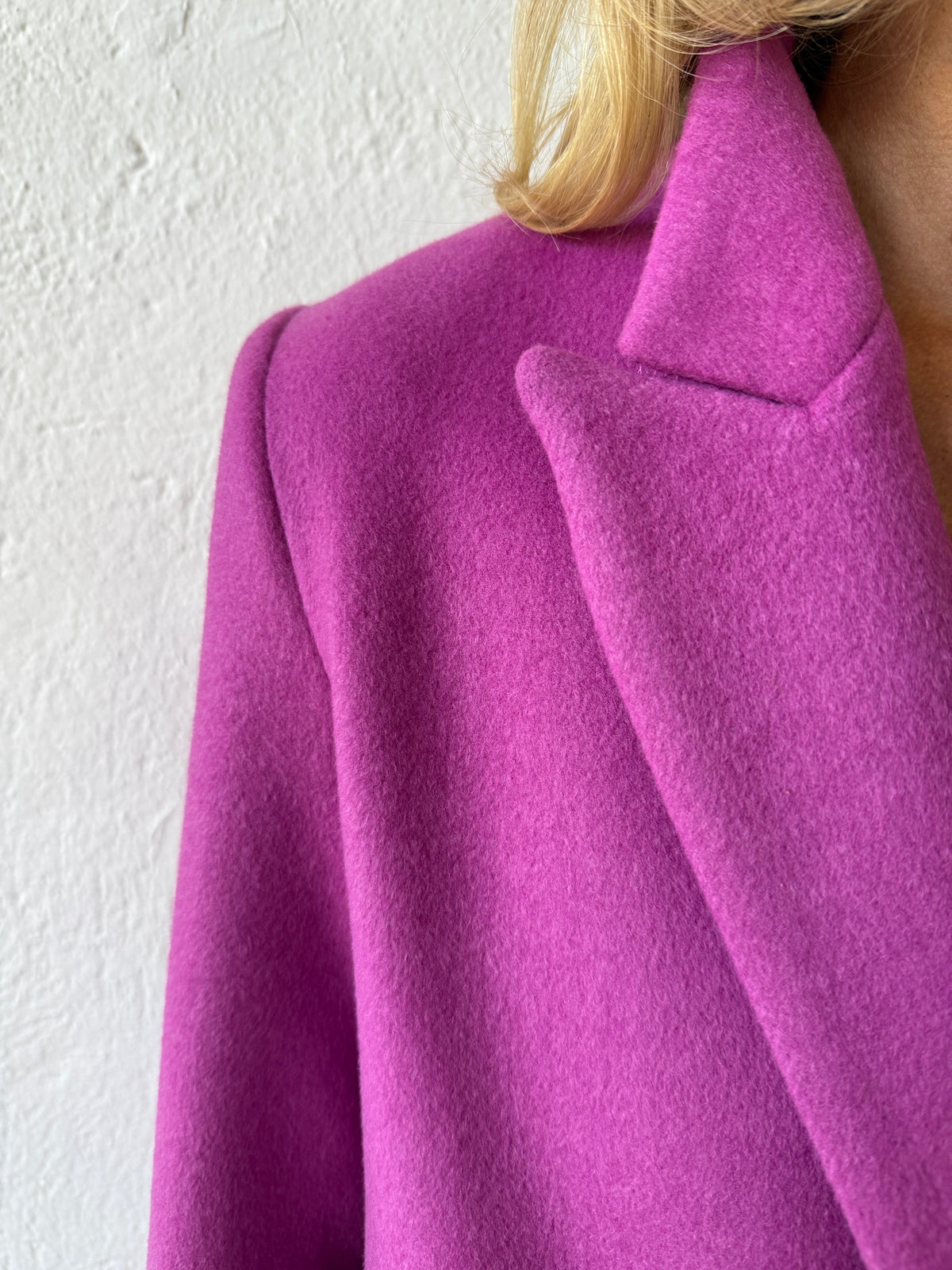 Charlie Double Breasted Coat in Wool - Orchid Jackets CHRISTINE ALCALAY