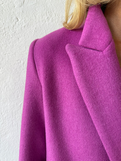 Charlie Double Breasted Coat in Wool - Orchid Jackets CHRISTINE ALCALAY